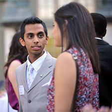 PLA students talking to one another at the Spring Reception held at Schreyer House